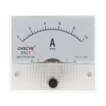 0-10A Analógico de Corrente Dc Medidor de Painel Amperemeter Retângulo Medindo Detector de