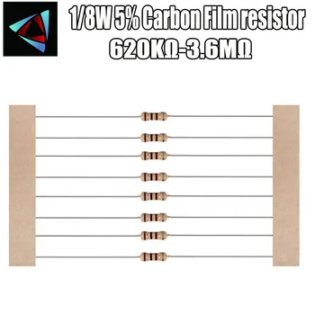 100pcs 1/8W DE 0,125 W 5% de resistores de Filme de Carbono 620 K 680K 750K 820K 910K 1M DE 1,2 M A 1,5 M e 1,8 M 2 M 2.2 M 2.4 M 2,7 M 3 M 3.3 M 3,6 M 10M ohms
