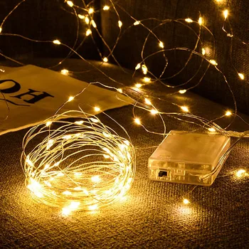 10M de Fio de Cobre LED Luzes de corda Impermeável Exterior de Guirlandas Festão de Fada Decoração de Casamento Para o Ano Novo Árvore de Natal