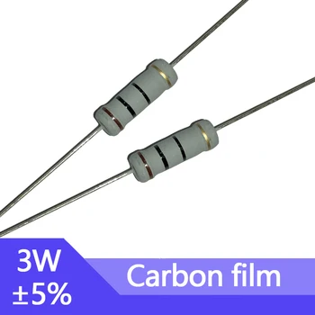 10pcs 3W Resistor de Filme de Carbono de Quatro Círculo de Cor 2R4 2R7 3R 2.4 2.7 K K K 3 24 27 30 240 270 300 R K Ohms de Resistência 2.4 2.7 3R0