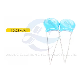 10pcs ZOV varistor 10D270K 10d-270k tensão 27V 10D 270K na linha de resistor