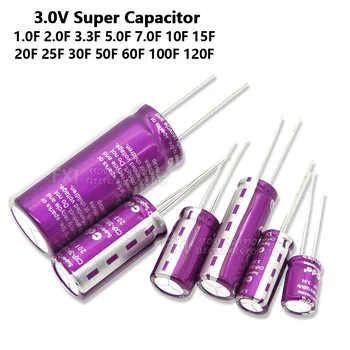 1PCS de 3.0 V capacitor Super 1.0 F 2.0 F 3.3 F F 5.0 7.0 F 10F 15F 20F 25F 30F 50F 60F 100F 120F Farad capacitor