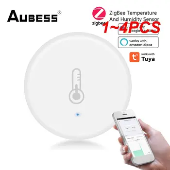1~4PCS Mes Tuya Smart Smart Sensor de Temperatura E Umidade Alimentado por Bateria de Segurança Com Tuya Vida Inteligente App Alexa