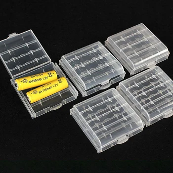 2 4 8 Slots AA AAA Bateria de Armazenamento de Caixa de Plástico Rígido Tampa da caixa do Titular capa de Proteção Com Clipes Para AA AAA Bateria de Armazenamento de Caixa de