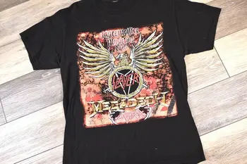 2010 Slayer Megadeath Antraz Jagermeister Camiseta da Turnê médio