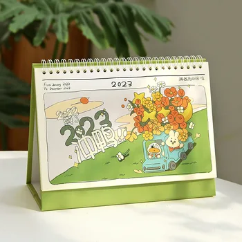 2023 bonito calendário de mesa calendário coelho ano de ilustração do ambiente de trabalho enfeite criativo soco bobina plano de livro bonito acessórios de mesa