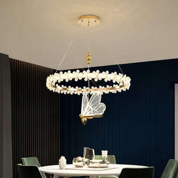 2024 Moderno Cristal LED Lustres Lâmpada Para Viver Sala de Jantar, Home Decor Luzes do Quarto, Mesa de Jantar Ligthing Interior da Luminária