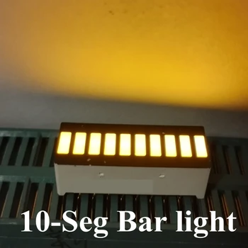 20PCS Amarelo 10 grade segmento digital luz LED bar 10 mini tubo 25x10mm luz vermelha dez célula superfície lisa do tubo