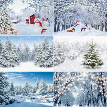 210X150cm a Neve do Inverno Pano de Fundo floco de Neve, Árvore de Natal Glitter Branco Partido Floresta de Fotografia de Paisagens