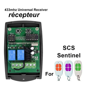 2CH Garagem Receptor Para SCS Sentinela AAM0094 4-Canal Porta Controle Remoto 433.92 Mhz DC 12V 24V Universal Controlador de Mudar 433