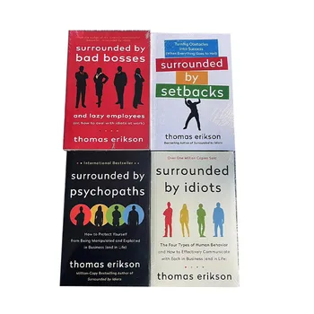 4 Livros Definido Por Thomas Erikson, Cercado Por Idiotas,por Psicopatas,por Dificuldades,por Maus Chefes best-Seller, o Livro em inglês