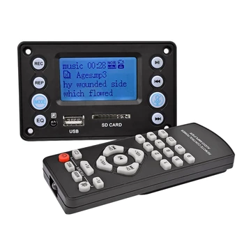 5V LCD com Decodificador de MP3 DAC de Áudio Bluetooth Receptor APE, FLAC, WMA, WAV Decoder Suporte a Gravação de Rádio Exibição de Letras