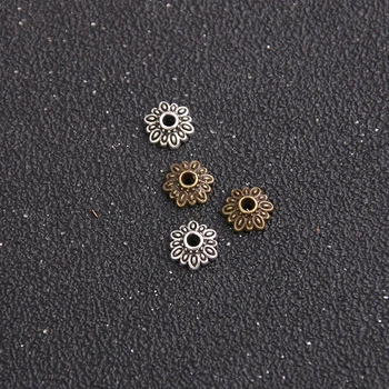 60pcs 9*9mm de Duas Cores de Liga de Metal receptáculo DIY espaçadas acessórios de jóias Encantos Receptáculo Bola Caps Para Fazer Jóias