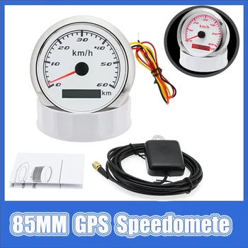 85mm Gps Velocímetro com Sensor GPS de 7 Cores de Luz de Moto Barco, Carro, Caminhão de Medidor de Velocidade de 30km/h a 60km/h120km/h até 200 km/h