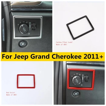 Ajuste Para Jeep Grand Cherokee 2011 - 2019 Frente De Cabeça De Luzes De Lâmpadas, Interruptor De Botão De Decoração Moldura Tampa Guarnição De Interiores Acessórios