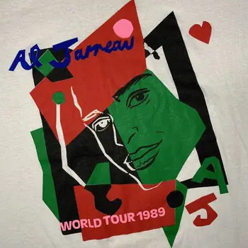 Al Jarreau Show da Turnê Mundial de Branco T-shirt do Algodão do Unisex tee 3A926