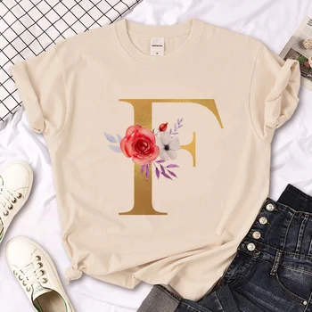 Alfabeto de A A z t-shirts mulheres quadrinhos gráfico mangá camiseta menina anime gráfico de roupas