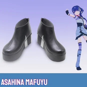 Asahina Mafuyu Cosplay Sapatos Projeto Sekai Colorido Fase De Asahina Mafuyu Calçados Unissex, Jogo De Papel Qualquer Tamanho De Calçado De CoCos