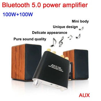 Bluetooth 5.0 Digital Amplificador de POTÊNCIA Estéreo do Receptor de Áudio da placa do módulo de 100WX2 DC 12v 24v USB AUX volume Ajustável CARRO
