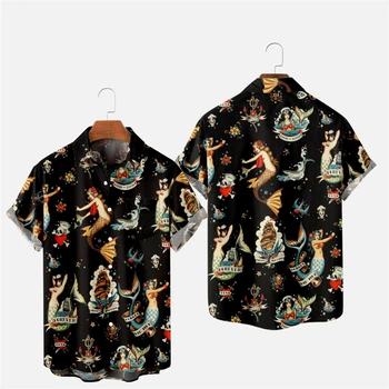 Camisas masculinas Respirável Camisa Havaiana Camisa dos Homens Solto e Casual Manga Curta Civilização Maia Totem de Impressão 3D Camisa de Homens Tops
