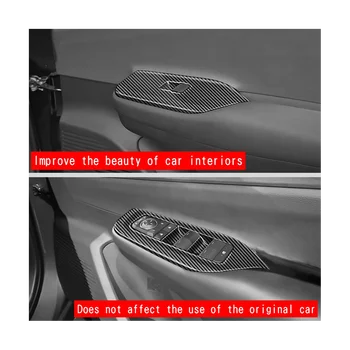 Carro de Fibra de Carbono, Interior de Braço Porta de Vidro de Janela Interruptor do Painel do Quadro Guarnições de 4PCs para o Prius da Série 60 2022 2023