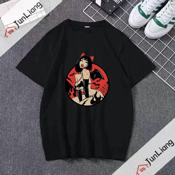 Cartoon Anime Hentai Senpai Gráfico de Impressão de T-shirt da Moda Harajuku Retrô Sexy Casual T-shirt de Verão Streetwear