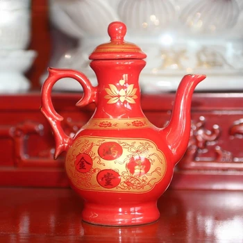 Cerâmica Vinho Pote Bule Santo Graal Deus da Riqueza do Vinho Garrafa de Vidro Adoração Bule de chá