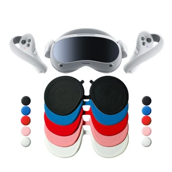 Choque-resistente VR Óculos de Casos para o Pico 4 VR Auricular de Silicone, Tampa de Protecção Óculos de protecção da Lente da Caps VR Poeira Sleev