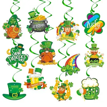 Dia de são Patrício Decorações Trevo Guirlandas Penduradas Redemoinhos Irlandês Decoração Para a Casa, Festa de Saint Patrick