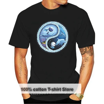Dolphin Yin Yang T-Shirt Das Mulheres