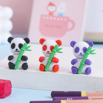Dos Desenhos Animados Do Panda Bambu Animais Lápis Borracha Aluno As Crianças De Natal Prémios De Papelaria Material Escolar Bonito Promoção De Artigos De Papelaria