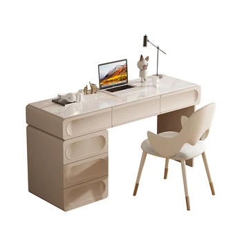 Francês creme de estilo madeira maciça, mesa, quarto, secretária, lousa, mesa de cabeceira, mesa de estudo