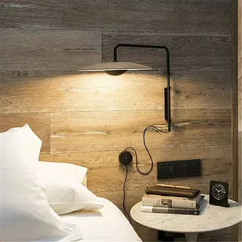 Gengibre Lâmpada de Parede Moderna e minimalista, grão de Madeira Designer rodada da lâmpada interna da Casa Para a Sala de estar, quarto de cabeceira corredor de Luz