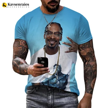Homens Mulheres Streetwear Hip Hop de Manga Curta Snoop Dogg 3D Impresso T-shirt da Moda Casual Harajuku Pulôver Rapper Tees Tops 6XL