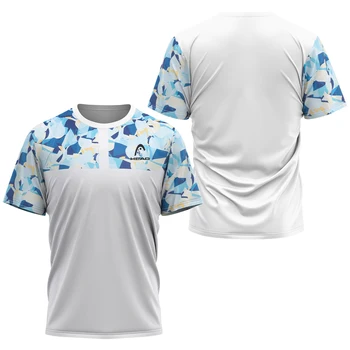 Homens de Badminton Desporto Boutique de Roupas Cabeça Distribuído Impresso Vestuário de Tênis Respirável de Golfe T-Shirt dos Homens de Fitness Manga Curta