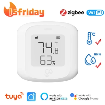 Isfriday wi-Fi/ZigBee Temperatura do Sensor de Humidade Interior do Higrómetro do Termômetro de Detector de Apoio Alexa Google/Home/Smart APP Vida