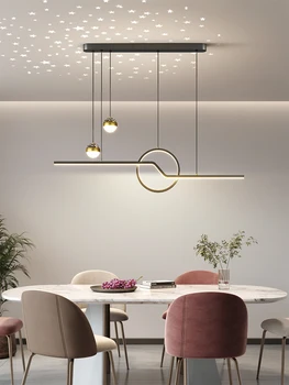 LED moderna Céu Estrelado luminária É Utilizado Para Sala de estar, Mesa de Jantar Quarto Cozinha Bar Preto Ajustável Linha de Controle Remoto