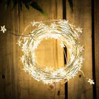 Led Luzes De Árvore De Natal Ao Ar Livre Impermeável Estrelas Luzes De Fadas Árvore De Led Plug Exterior Seqüência De Quarto, Decoração De Casamento Garland