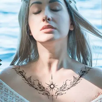 Linha Falso Tatuagem de Asas de Anjo Tatuagem Adesivos Usar para Enfrentar Pulso, Pescoço, Braço, Pé de Meia Volta Tatuagens de Asas de Anjo Tatuagens Temporárias