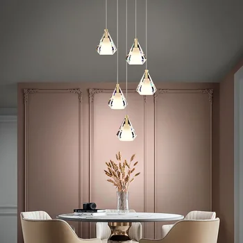 Luxo Moderno Lustre De Decoração Sala De Jantar Interior Dispositivo Elétrico De Iluminação De Cozinha Quarto Criativa Loft Cristal Lâmpada Led De Suspensão