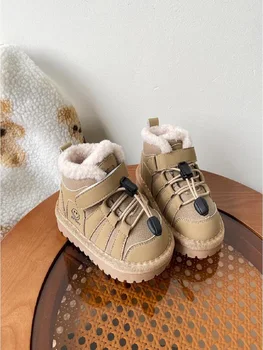 Menina Moda Bebê Sapatos De Algodão Quente Do Bebê Do Inverno Sapatos De Sola Macia De Andar De Sapatos De Menina Casual Botas De Neve Engrossado Plushed 16-30