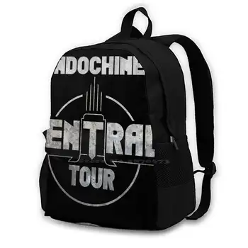 Meu Produto Logotipo Da Banda De Música De Viagem Portátil Bagpack Sacos De Moda Indochine Central Da Banda De Música Do Tour