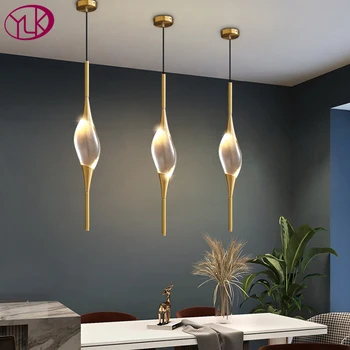 Moderno cristal de lustre para sala de jantar ouro de decoração de casa de suspensão luminária de cabeceira ilha dimmable led cristal brilho da lâmpada