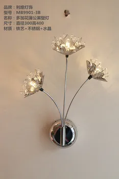 Moderno e Minimalista Criativa Aço Inoxidável dente-de-Leão LED, Lâmpada de Parede de Cristal de Abacaxi Esferas de Artesanato Diodo emissor de Arte Lâmpada de Parede