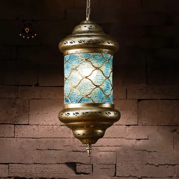 Moroccan Fora Esculpida luminária Pendente LED-Arte em Ferro Abajur Retro Industrial Clássica Interior, Lâmpada do Teto do Quarto Loft, Casa, Decoração
