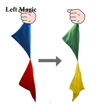 Mudança de cor Ligada Seda Truque de Mágica Mudança de Cor de Lenço de Seda Para o Truque de Mágica Por Mr. Magic Piada Adereços Ferramentas de 22cm * 22cm E3117