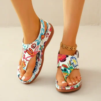 Mulheres Sandálias Ortopédicas Cunha Salto Sandálias 2023 Verão de Moda de Nova Fivela de Sapatos para as Mulheres de Praia (Flip Flops Zapatos De Mulher