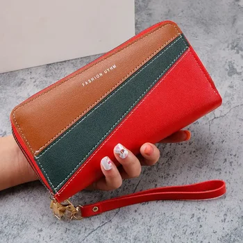 Novo duplo zíper bolsa de moda feminina feminino coreano a pulseira, bolsa da moeda tendência do telefone móvel para acomodar pequenos sacos de