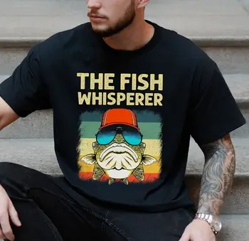O Peixe Whisperer Camisa, Engraçado Vintage Pesca Camisa, Pesca Amante Camisa, Peixes mangas compridas
