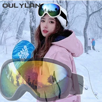 Oulylan Óculos de Esqui Duplo Camadas Anti-nevoeiro UV400 Snowboard Neve Óculos de Snowmobile Óculos Óculos de Desporto ao ar livre do Skiing Googles